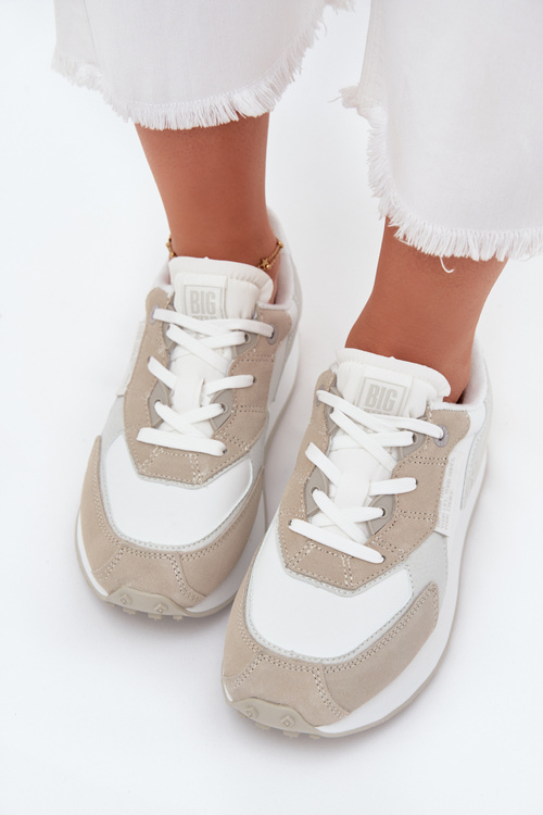 Dámske Kožené Sneakersy Big Star OO274563 Hi-Poly System Biele