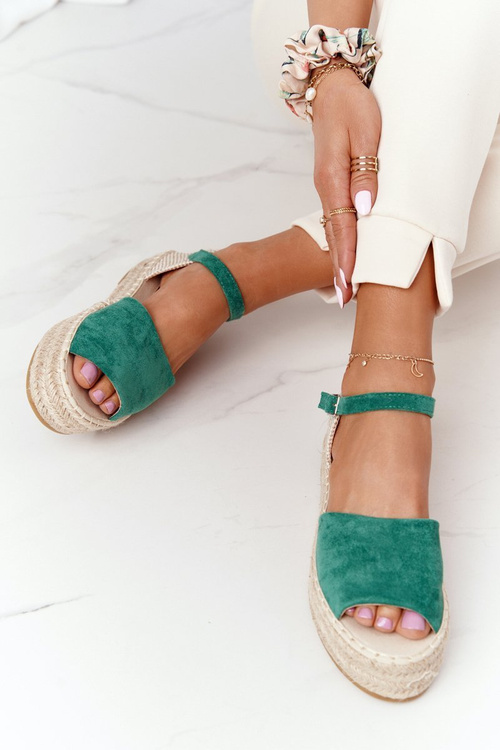 Sandále na plošine s Green Megara Braid