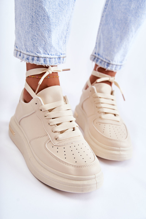 Klasické kožené športové topánky béžové Jennys