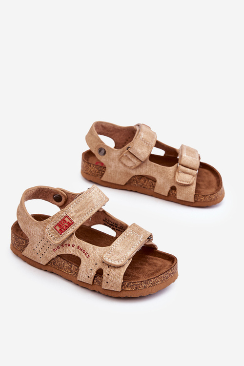 Dětské lehké sandály na suchý zip Big Star LL374140 Béžová