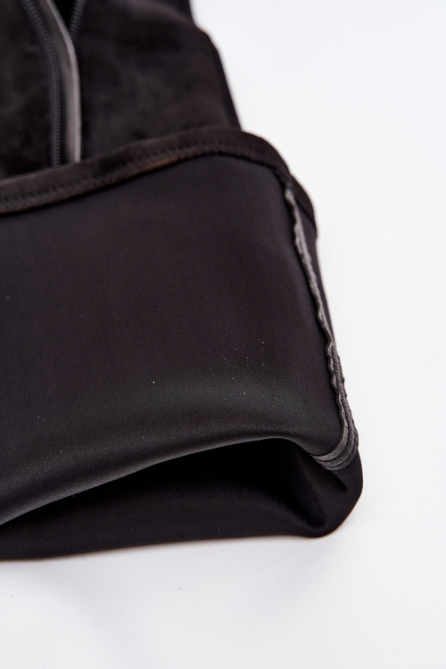 Dámské kozačky nad koleno na klíně ekologická semišová černá Tahlina