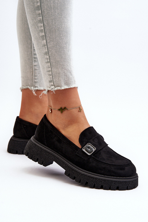 Dámské mokasíny s černým páskem Flanila