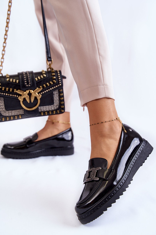 Lakované mokasíny Na Platformě Černé Abisso