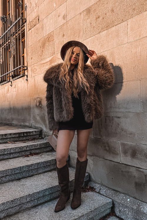 Dámske Kovábojky Na Opätku Z Eko Zamszu Hnedé Esmira