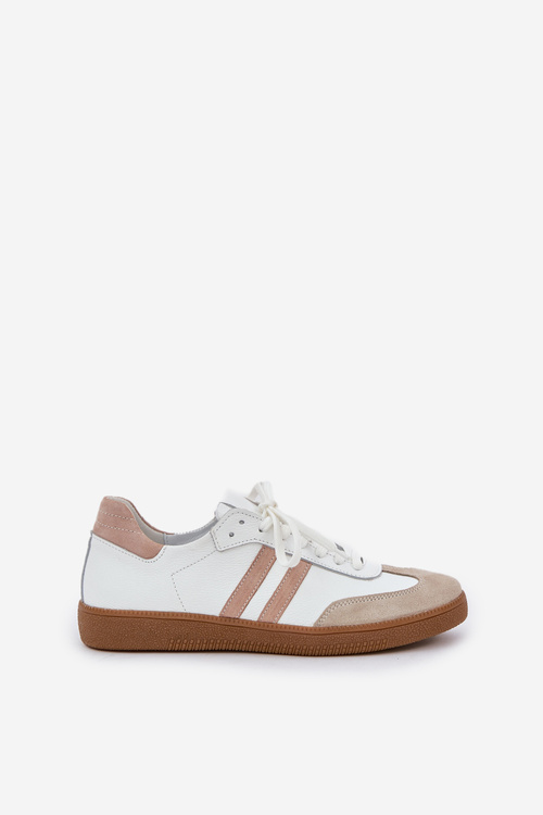 Zazoo N1068 Kožené Nízké Sneakersy Dámské Béžové