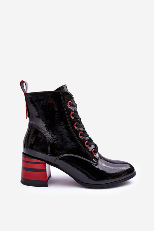 Lakované Boty Na Podpatku Černé SBarski MR870-49