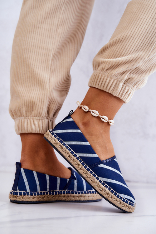 Dámska klasická espadrilles veľká hviezda JJ274960 Navy Blue