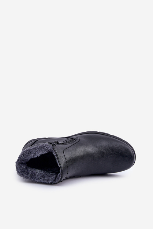 Zateplené pánské boty z eko kůže černé Daniello