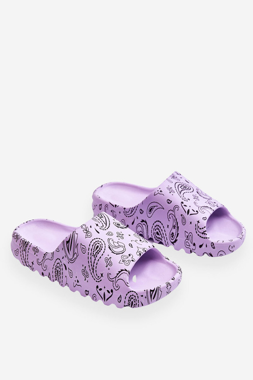 Módne dámske papuče na masívnej platforme Lorette Purple Platform