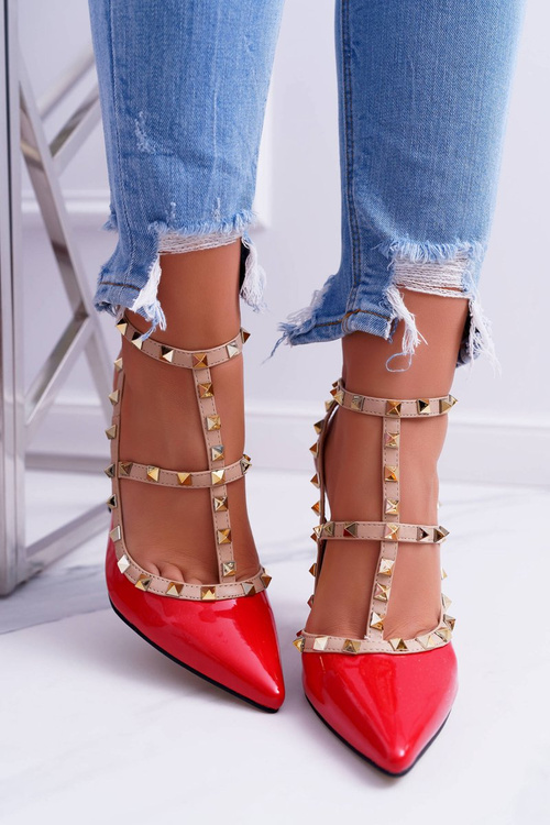 Dámské lodičky na jehlovém podpatku VICES Lakované Valenti Jets červené