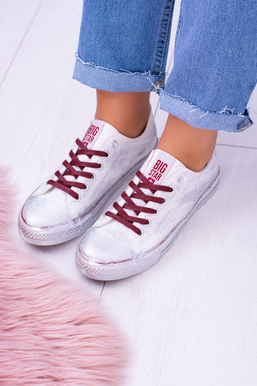 Big Star bílé Boty Stříbrné tenisky BB274014