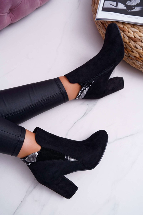 Dámské Kotníkové Boty Na Podpatku černé Jollow