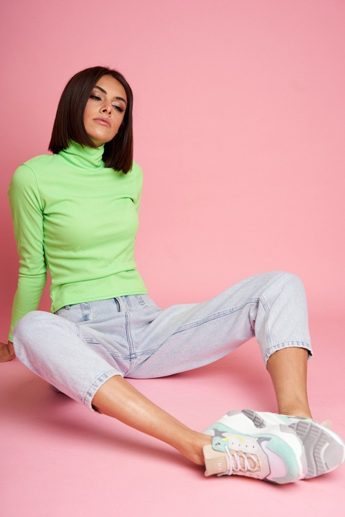 Dámska športová kožená topánky Goe White Mint FF2N3011