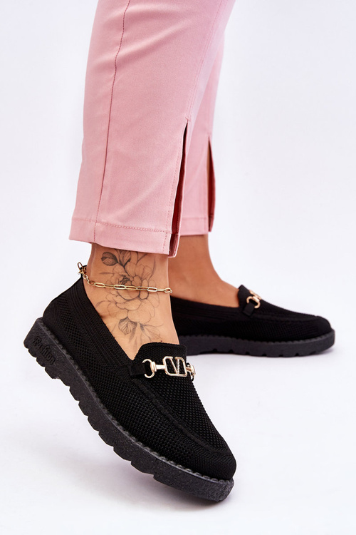 Ženské sklz-on tenisky s dekoráciou Black Alena