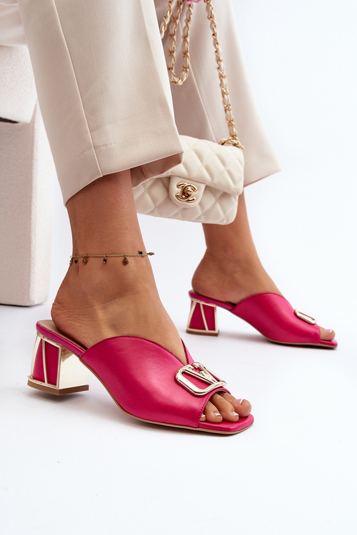 Elegantné Dámske Sandále Na Podpätku Laura Messi 2771 Fuksia