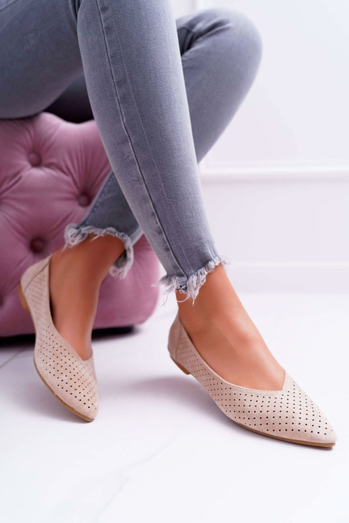 Dámské Baleríny Lu Boo Perforované Béžové Dessert