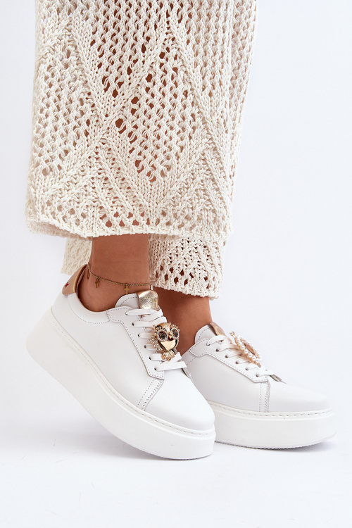 Dámské kožené tenisky CheBello 4411 bílé