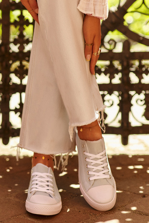 Dámske látkové klasické nízke tenisky mätové Lennabella