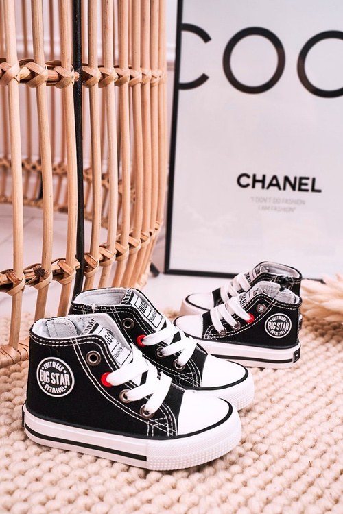 Detské vysoké tenisky s veľkou hviezdou HH374084 Black Slider