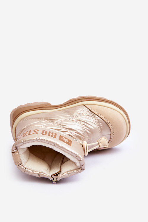 Dětské zimní boty s opláštěním a zipem černé Big Star MM374197