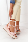 Klínové Sandály S Copánky Růžové Graciosa