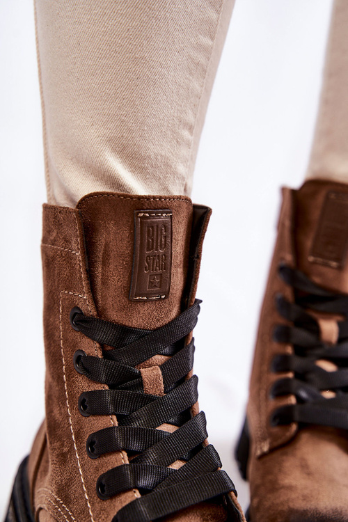 Dámské semišové boty Big Star KK274504 Hnědá