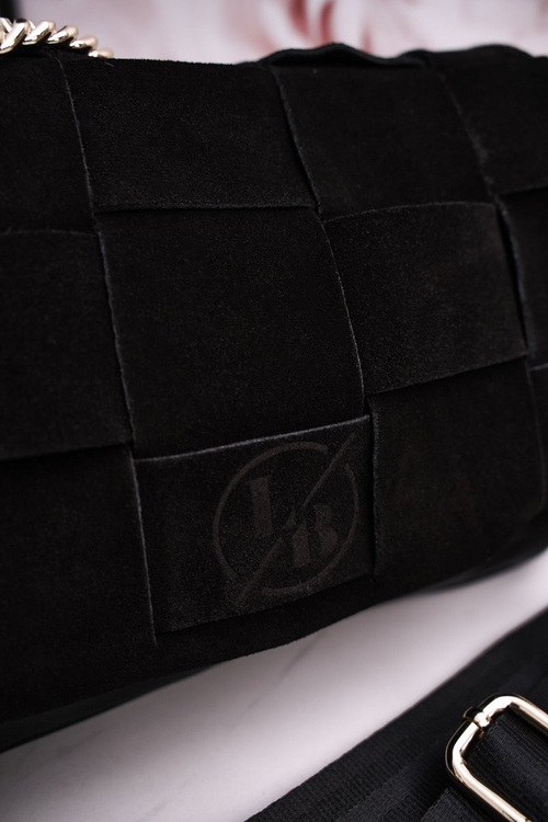 Taška na spojku so semišovým vrkôt Laura Biaggi čierna