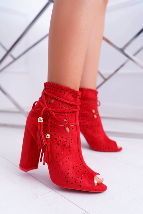 Dámske topánky na stĺpe Suede Red Corinne