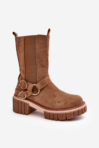 Dámské semišové zateplené botky Workery Camel Brinnon