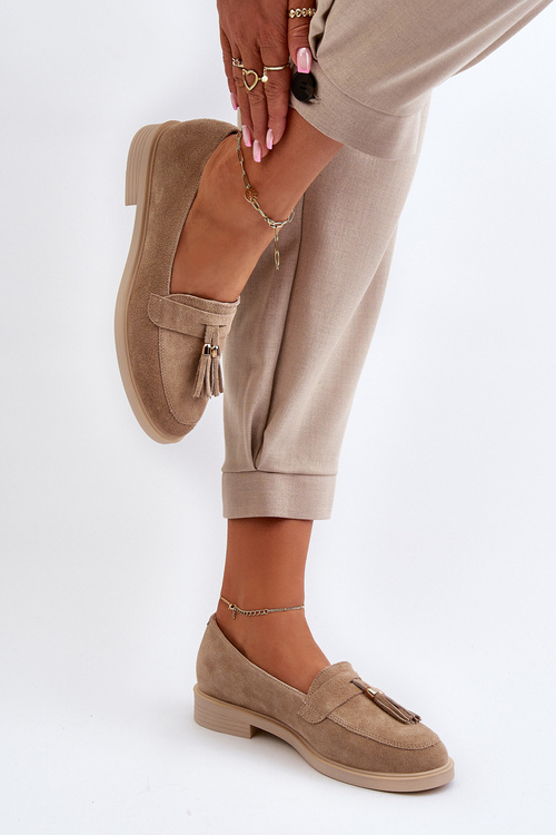 Bežové Dámske Mokasíny Na Plochej Päte Zazoo 3420