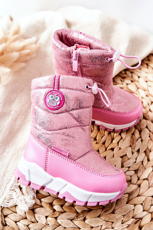 Dětské zateplené sněhule se zipem Růžové Layoth