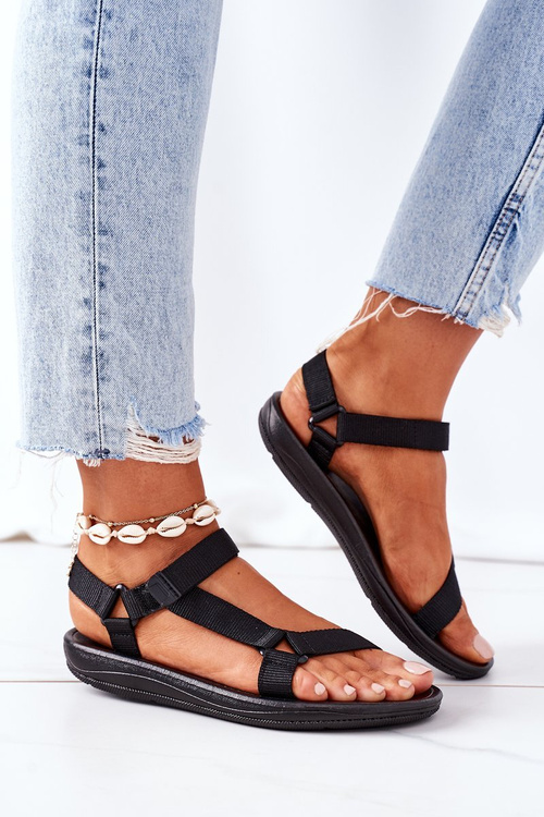 Dámske športové sandále čierne konečné