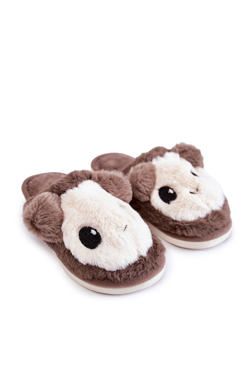 Dětské kožešinové nazouváky Hněde Alize