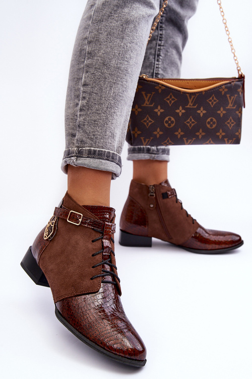 Dámské kožené kozačky Maciejka 5743A-02 Hnědá