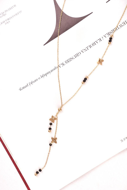 Dámske kvety zlatého náhrdelníka Black Carla Balls