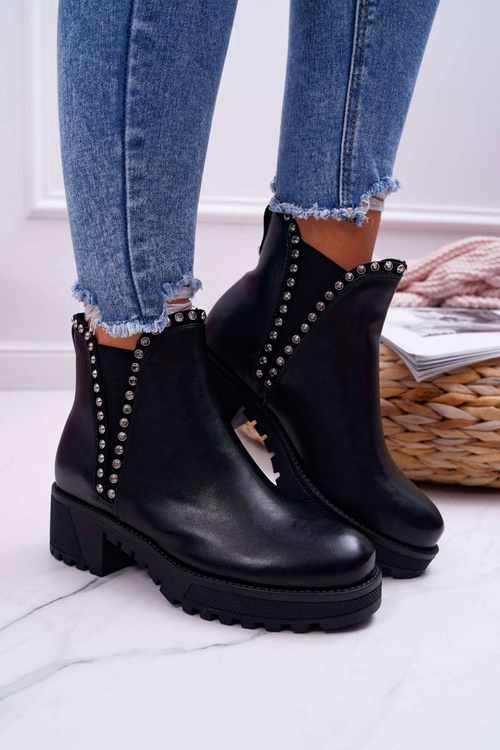 Dámské Boty se Zirkony Černé Sissy