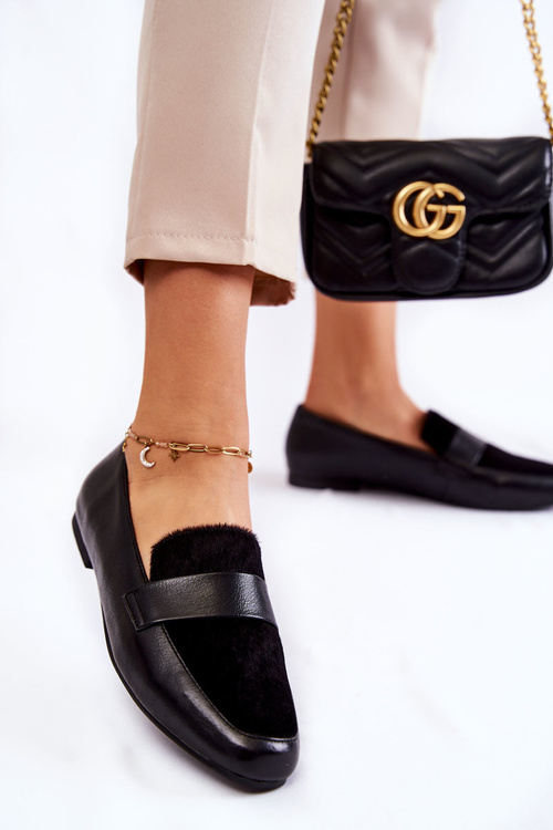 Dámske kožené laafery la.fi 210018b-puf čierne