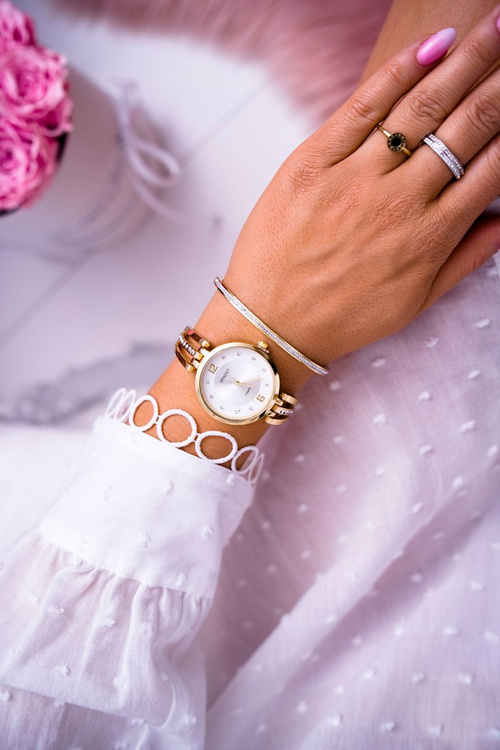 Dámske hodinky Ernest Zirconia Golden Alendi