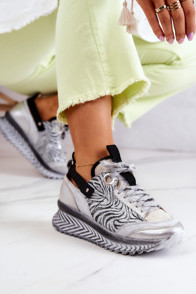 Dámske kožené tenisky Maciejka 04916-03 Šedá