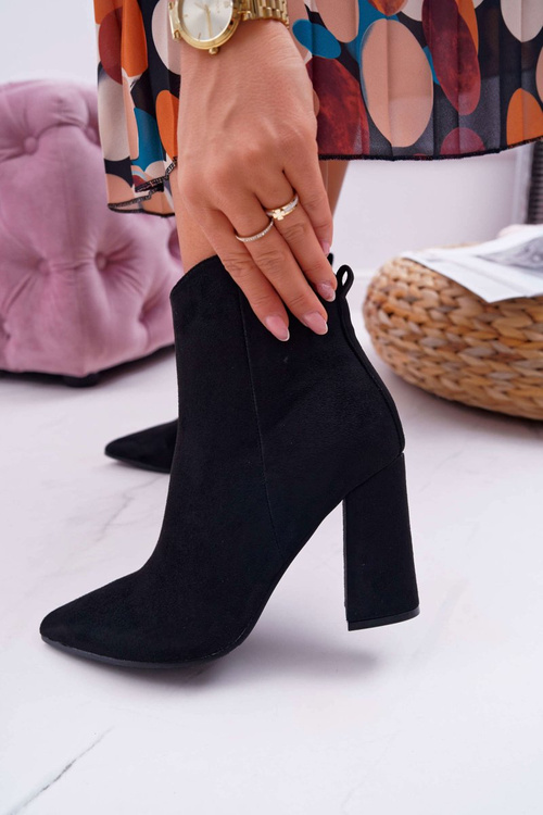 Ženské topánky na čiernom summe semišovom stĺpe
