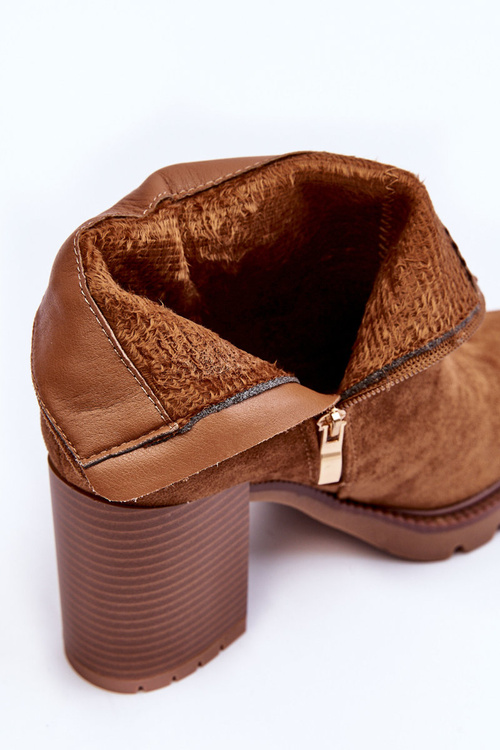 Semišové vysoké podpätky Brown Makeline