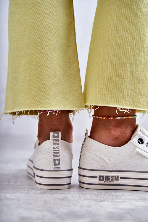 Nízka dámska veľká hviezda KK274014 Biele tenisky