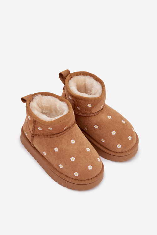 Dětské sněhule zdobené květinami Camel Gracina