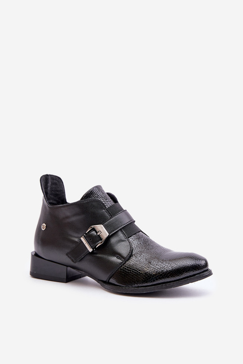 Kožené Nízké Boty Na Zip Maciejka 06692-01 Černé