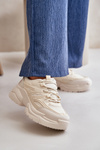 Dámske Športové Topánky Sneakers Na Masívnej Podrážke Svetlo Béžové Lerista