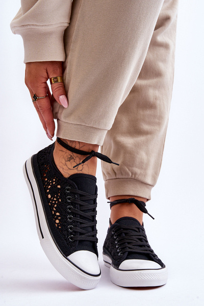 Dámske čipky Black Fiergo tenisky