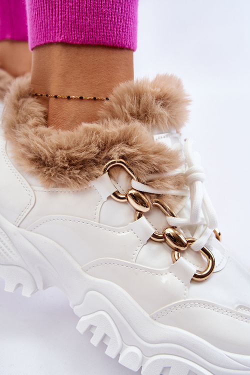 Dámské zateplené sportovní boty Šněrovací bílé Kerberos