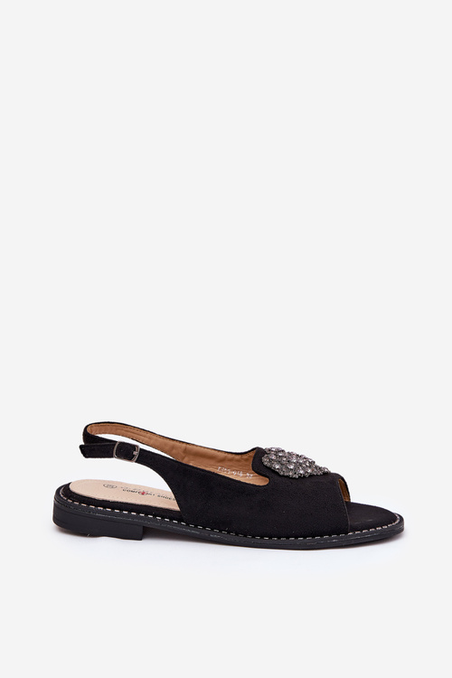 Dámské Sandály S Ozdobným Srdcem S.Barski KV27-018 Černé