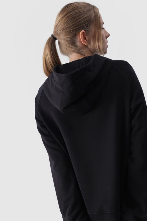 Dámska Mikina S Kapucňou Nerezaná 4F Čierna 4FWMM00TSWSF1468-20S