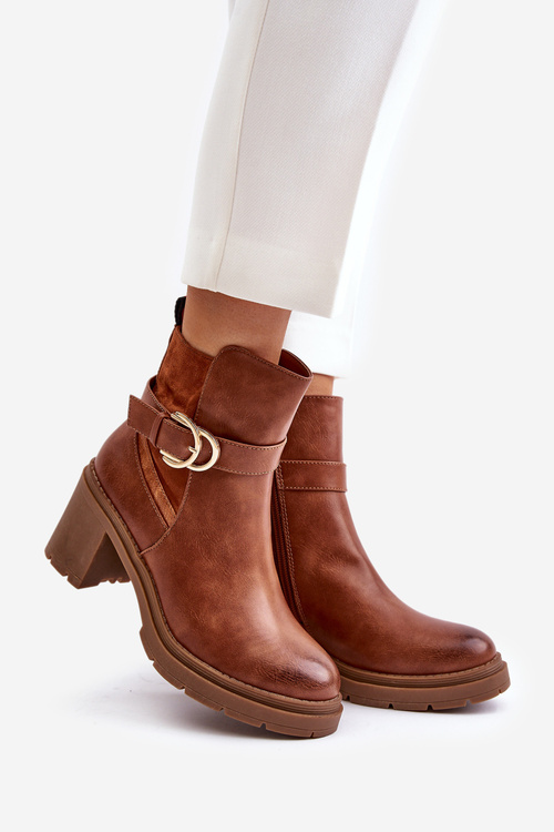 Dámské boty na podpatku se zipem Camel Inabelle